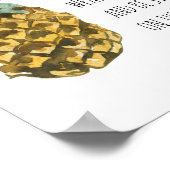 Moderne Ananas mit Aquarellfarbe & positives Zitat Poster (Ecke)