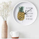 Moderne Ananas mit Aquarellfarbe & positives Zitat Runde Wanduhr<br><div class="desc">Moderne Ananas mit Aquarellfarbe & positives Zitat</div>