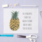 Moderne Ananas mit Aquarellfarbe & positives Zitat Seidenpapier (Handwerk)