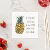 Moderne Ananas mit Aquarellfarbe & positives Zitat Serviette (Beispiel)