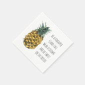 Moderne Ananas mit Aquarellfarbe & positives Zitat Serviette (Ecke)