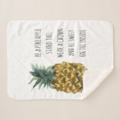 Moderne Ananas mit Aquarellfarbe & positives Zitat Sherpadecke (Vorderseite (Horizontal))