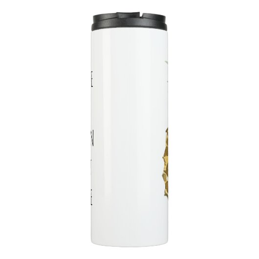 Moderne Ananas mit Aquarellfarbe & positives Zitat Thermosbecher (Rückseite)