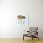 Moderne Ananas mit Aquarellfarbe & positives Zitat Wandteppich (Beispiel (Horizontal))