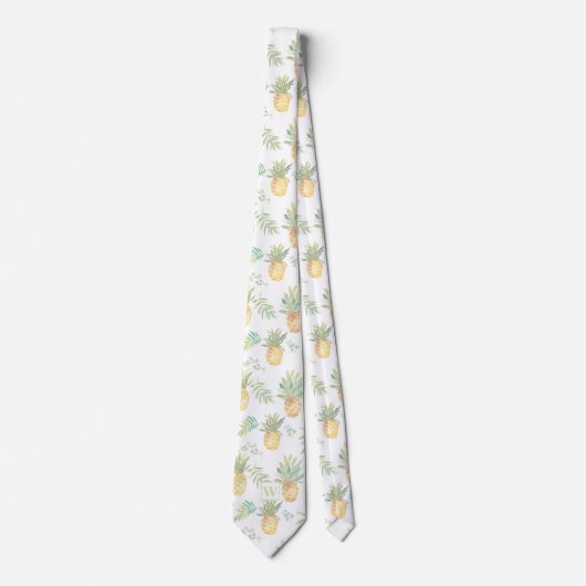 Moderne Ananas Monogram Neck Tie Krawatte (Vorderseite)