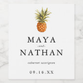 Moderne Ananas Personalisiert Weinetikett (Einzelnes Label)