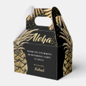 Moderne Ananas-Ruhestandszeit von Black Aloha Geschenkschachtel (Rückseite)