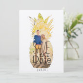 Moderne Ananas Save the Date | Tropische Hochzeit (Stehend Vorderseite)