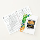 Moderne Ananas Tropical Family Monogram Recipe Notizblock (Innenseite)