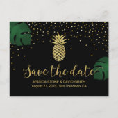 Moderne Ananas Tropical Save the Date Ankündigungspostkarte (Vorderseite)