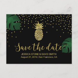 Moderne Ananas Tropical Save the Date Ankündigungspostkarte