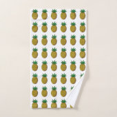 Moderne Ananasfrüchte auf Weiß Badhandtuch Set (Handtuch)