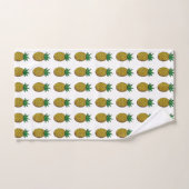 Moderne Ananasfrüchte auf Weiß Badhandtuch Set (Handtuch)