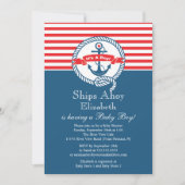 Moderne Anchor Nautical Sailboat Boy Babydusche Einladung (Vorderseite)