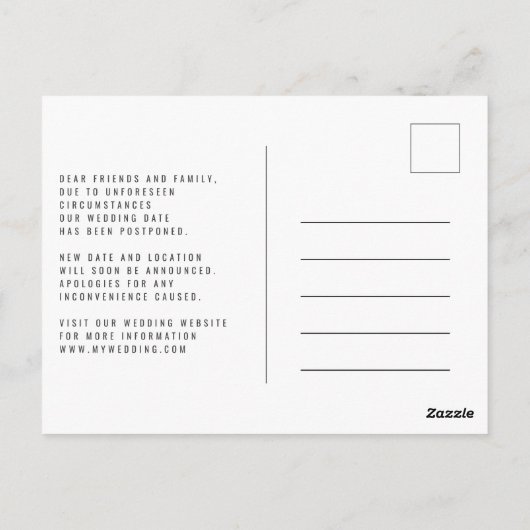 Moderne Änderung des Datums | Foto hochladen Postkarte (Rückseite)