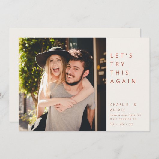 Moderne Änderung des Datums Save The Date (Vorne/Hinten)