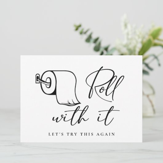 Moderne Änderung des Datums Zurückgestellt Stornie Einladung (Stehend Vorderseite)