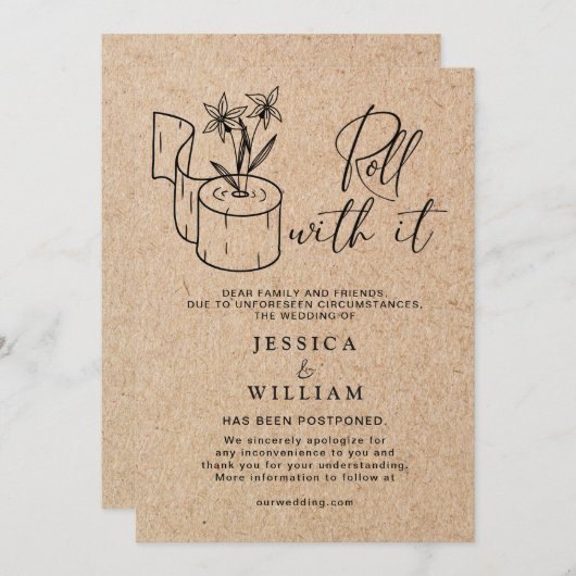 Moderne Änderung des Datums Zurückgestellt Stornie Einladung (Vorne/Hinten)