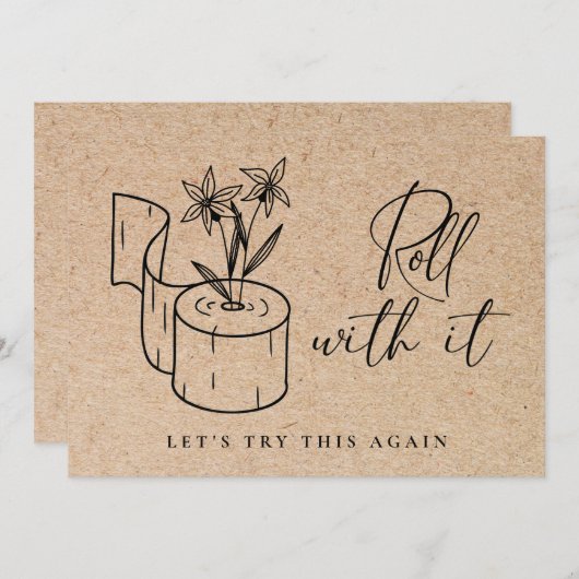 Moderne Änderung des Datums Zurückgestellt Stornie Einladung (Vorne/Hinten)