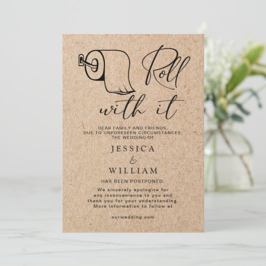 Moderne Änderung des Datums Zurückgestellt Stornie Einladung (Stehend Vorderseite)