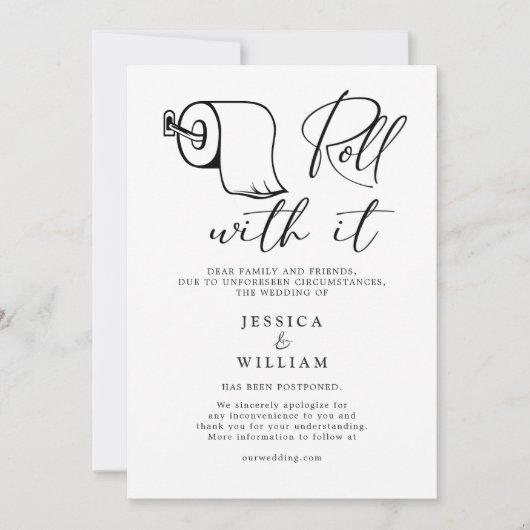 Moderne Änderung des Datums Zurückgestellt Stornie Einladung (Vorderseite)