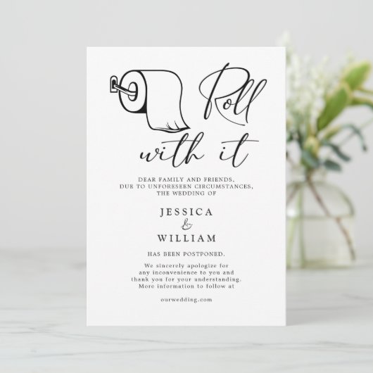 Moderne Änderung des Datums Zurückgestellt Stornie Einladung (Stehend Vorderseite)