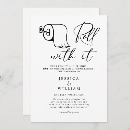 Moderne Änderung des Datums Zurückgestellt Stornie Einladung (Vorne/Hinten)