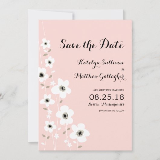 Moderne Anemone | Termin vormerken Save The Date (Vorderseite)