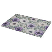Moderne Anemone- und Eukalyptus-Gestaltung Schneidebrett (Ecke)