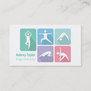 Moderne Anfängerposen im Yoga Freelance-Trainer Visitenkarte