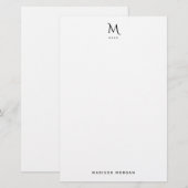Moderne Anfangsbuchstabe Letterpress Einfach Schwa Briefpapier (Vorne/Hinten)