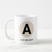 Moderne Anfangsbuchstabe-Tasse – „A steht für [Nam Kaffeetasse (Links)