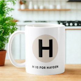Moderne Anfangsbuchstabe-Tasse – „H steht für [Nam Kaffeetasse