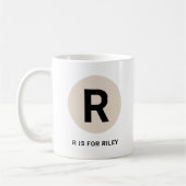 Moderne Anfangsbuchstabe-Tasse – „R steht für [Nam Kaffeetasse (Links)