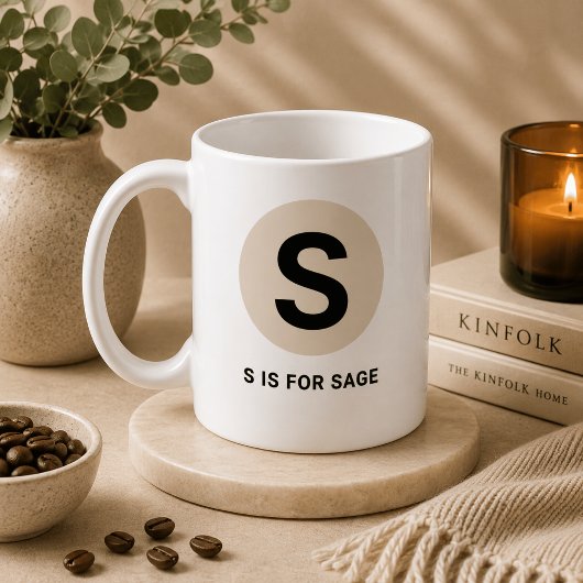 Moderne Anfangsbuchstabe-Tasse – „S steht für [Nam Kaffeetasse