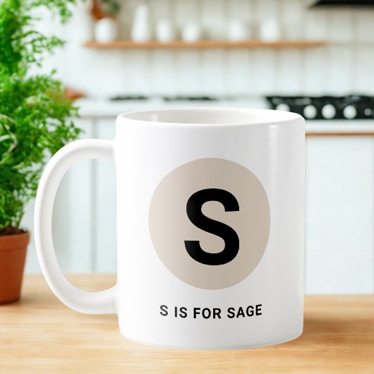 Moderne Anfangsbuchstabe-Tasse – „S steht für [Nam Kaffeetasse