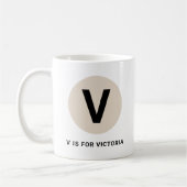 Moderne Anfangsbuchstabe-Tasse – „V steht für [Nam Kaffeetasse (Links)