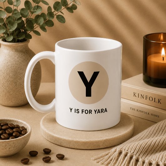 Moderne Anfangsbuchstabe-Tasse – „Y steht für [Nam Kaffeetasse