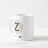 Moderne Anfangsbuchstabe-Tasse – „Z steht für [Nam Kaffeetasse (Vorderseite Links)