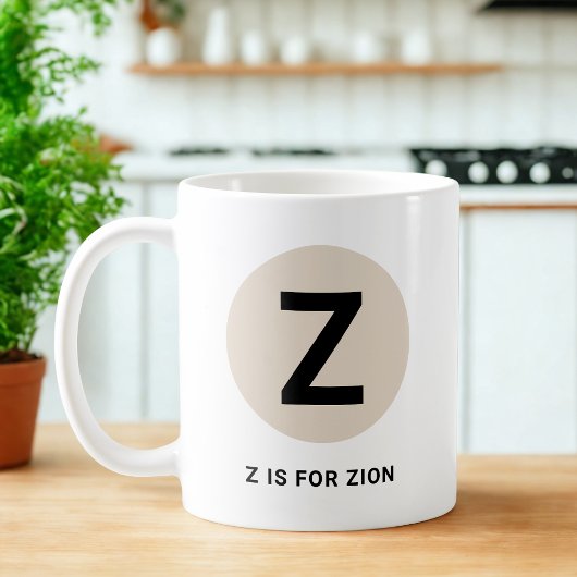 Moderne Anfangsbuchstabe-Tasse – „Z steht für [Nam Kaffeetasse