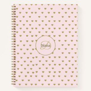 Moderne Anfangsbuchstaben in Blush-Pink, elegantes Notizblock