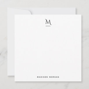 Moderne Anfangsbuchstaben Letterpress Einfach Schw Mitteilungskarte
