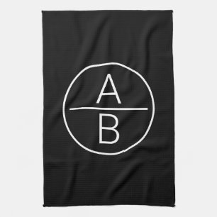 Moderne Anfangsbuchstaben-Monogramm Geschirrtuch