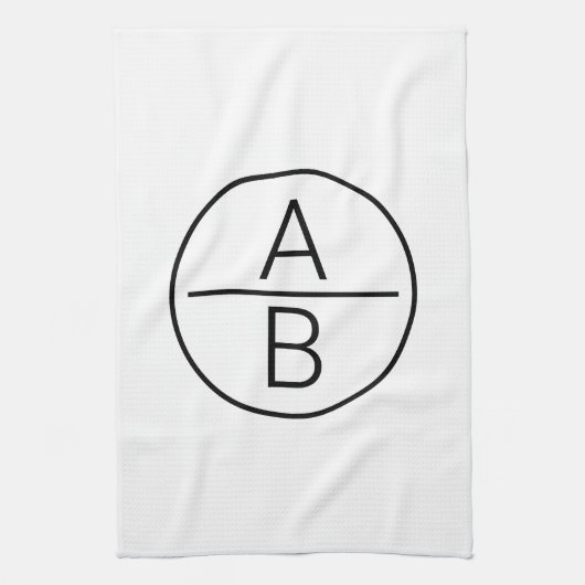 Moderne Anfangsbuchstaben-Monogramm Geschirrtuch (Vertikal)