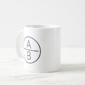 Moderne Anfangsbuchstaben-Monogramm Kaffeetasse (Vorderseite Links)