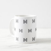 Moderne Anfangsbuchstaben-Monogramm-Muster Minimal Kaffeetasse (Vorderseite Links)