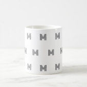 Moderne Anfangsbuchstaben-Monogramm-Muster Minimal Kaffeetasse (Mittel)