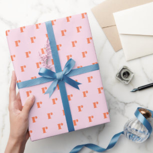 Moderne Anfangsbuchstaben-Monogramm-Pastell-Pink-O Geschenkpapier