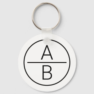 Moderne Anfangsbuchstaben-Monogramm Schlüsselanhänger