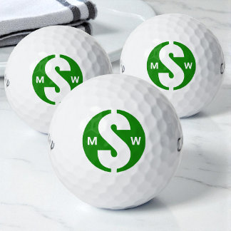 Moderne Anfangsbuchstaben Spaß Grün Geld Benutzerd Golfball